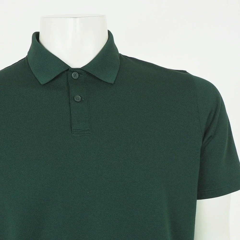 Lululemon Evolution Polo Shirt Mens Medium Dark Green Stretch Golf Casual Tech